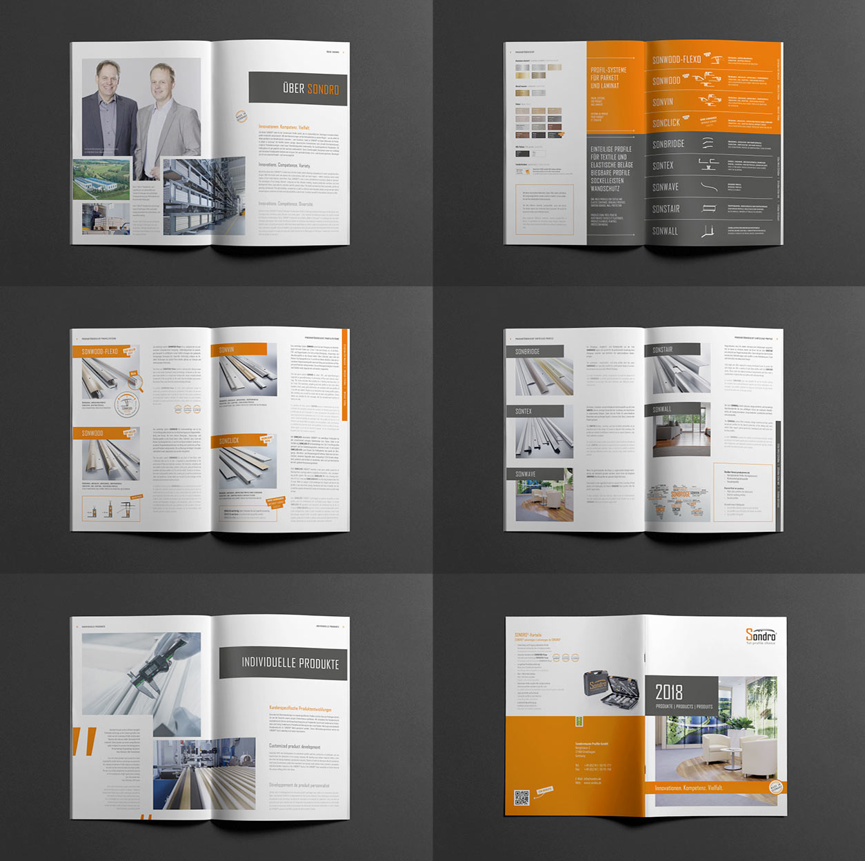 Produktbroschüre für Sondro, Konzept, Layout und Design Katharina Rasp | München